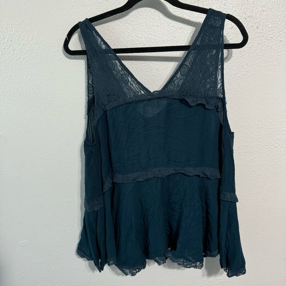 Intimately Free People teal leave trapeze tank top size med - Picture 5 of 7